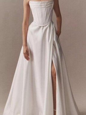 Wtoo by Watters Allie Strapless Corset Satin Wedding Gown-MINT CONDITION